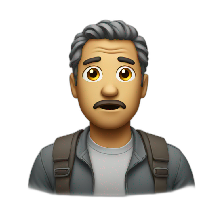 A confused man | AI Emoji Generator