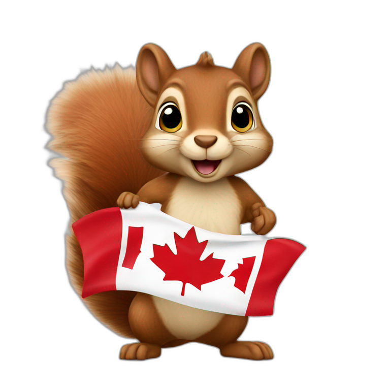 a squirrel with a canadian flag | AI Emoji Generator