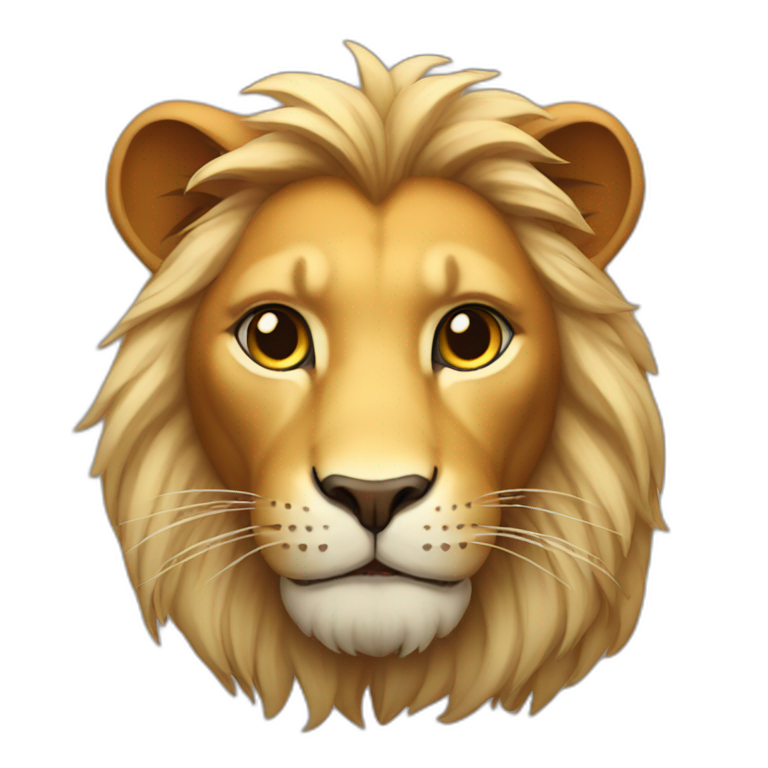 Lion with baby cat | AI Emoji Generator