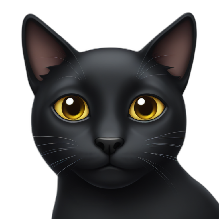 blurred yellow-eyed black cat | AI Emoji Generator