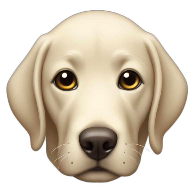 Black lab small head grey hair | AI Emoji Generator