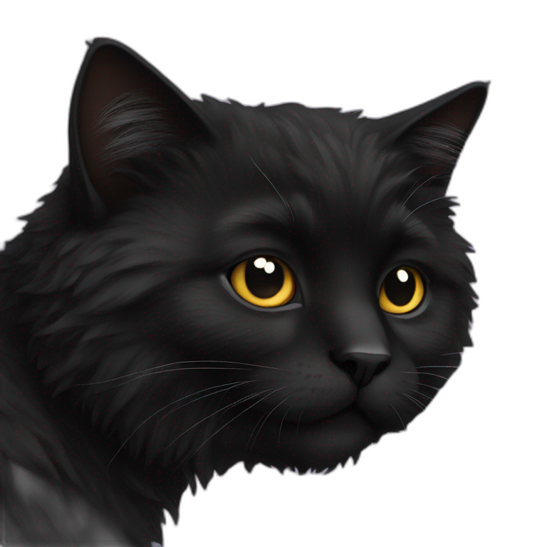 Fluffy Black Cat And White Cat Ai Emoji Generator 9709