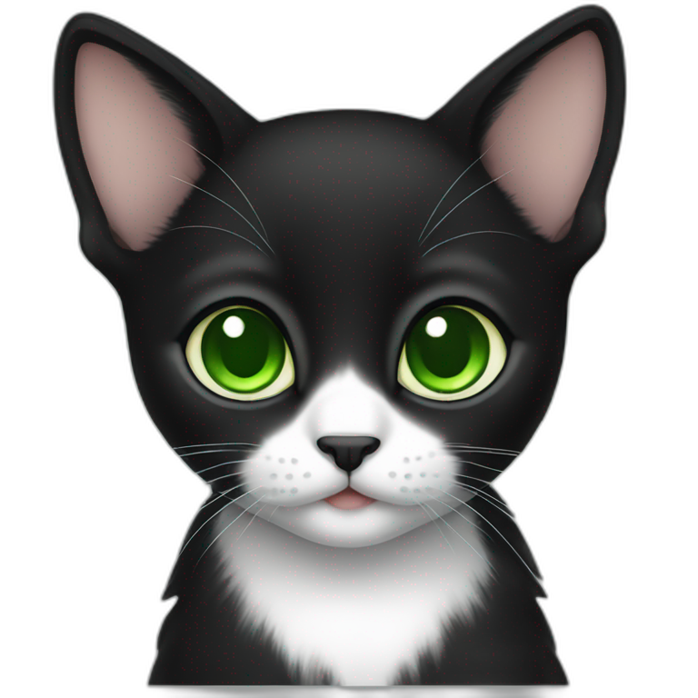 Dark Red Abyssinian Cat With Big Ears And Black Kitten With Small White Speck Ai Emoji Generator 9209