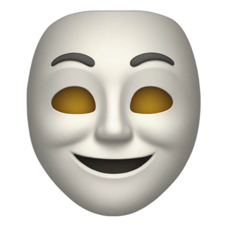 Happy mask hide sad face | AI Emoji Generator