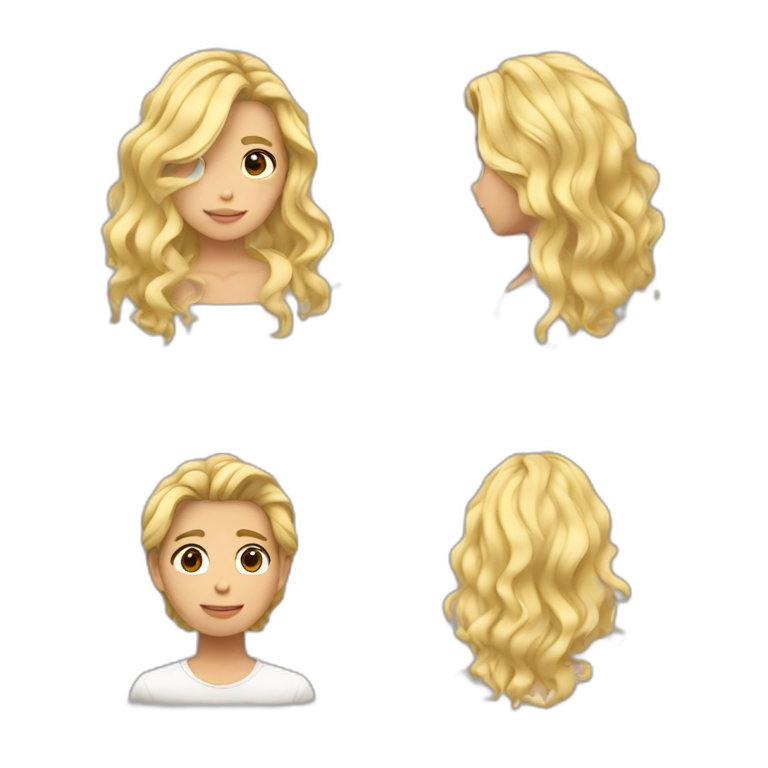 Blonde Girl With Wavy Hair Ai Emoji Generator 6054