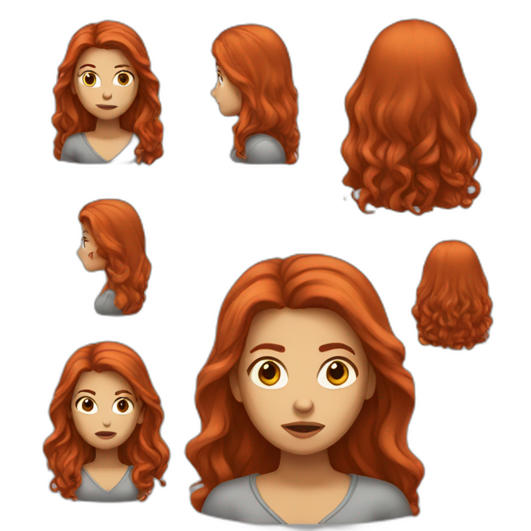 Long Redhair girl | AI Emoji Generator