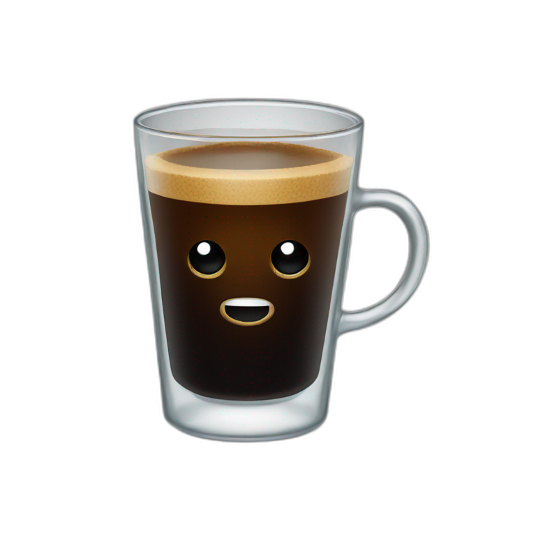 a black droplet using a turned-down-for-what' glass | AI Emoji Generator