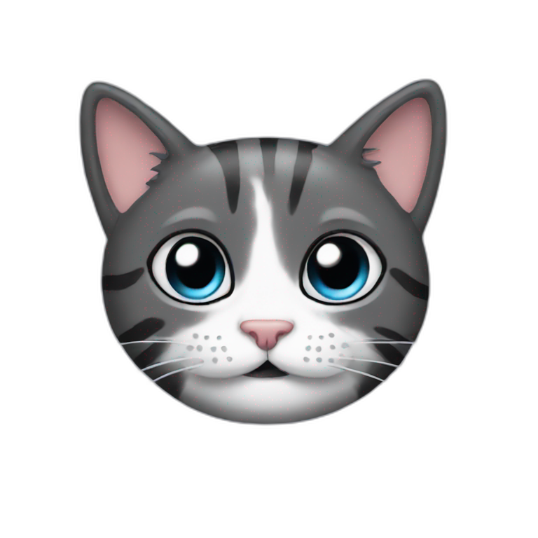 emo cat black purple long hair | AI Emoji Generator