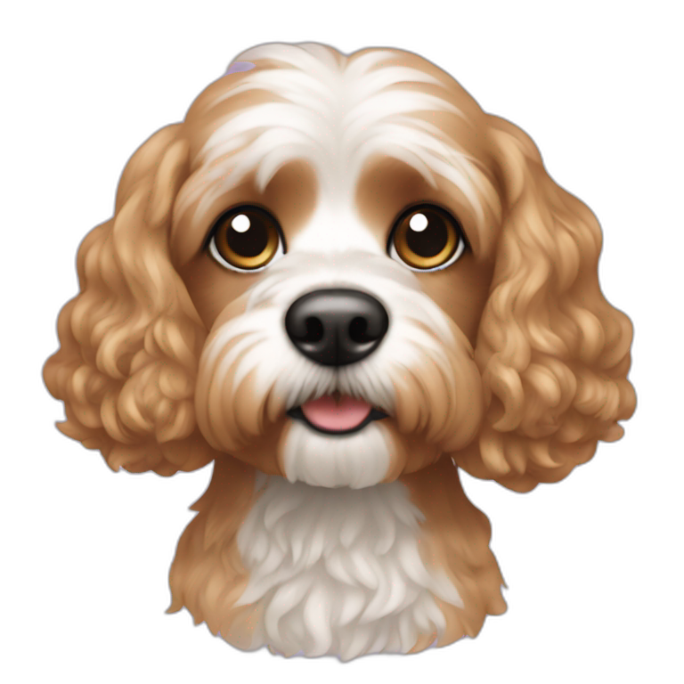 Angry white cavapoo | AI Emoji Generator