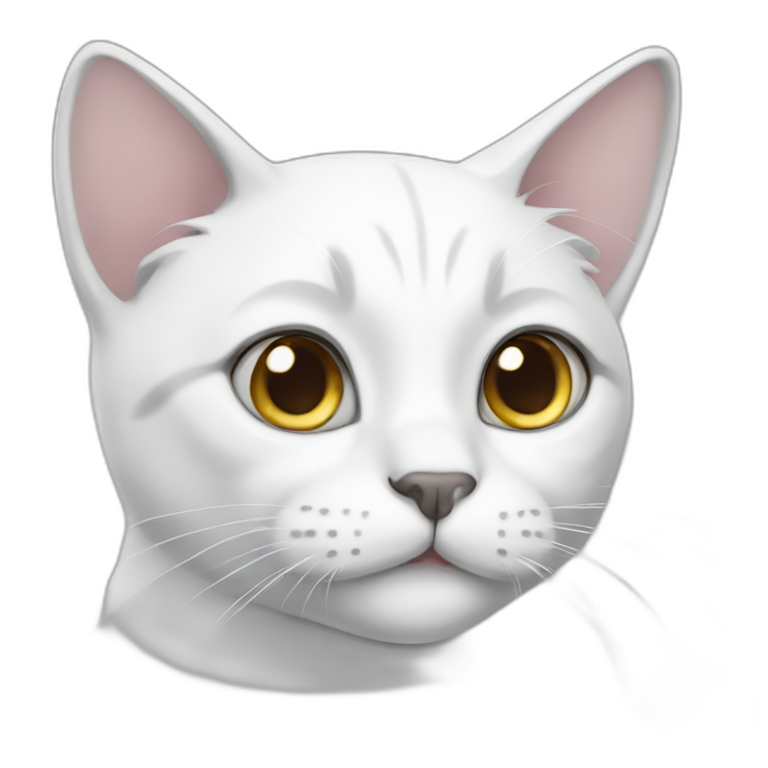 White Cat with black ears | AI Emoji Generator