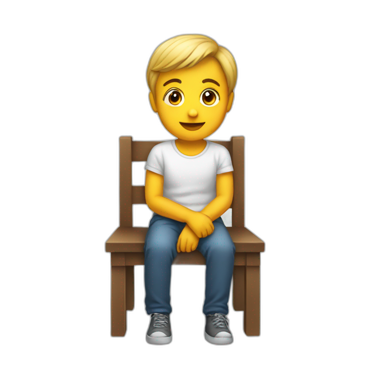 boy sitting on photo_background | AI Emoji Generator