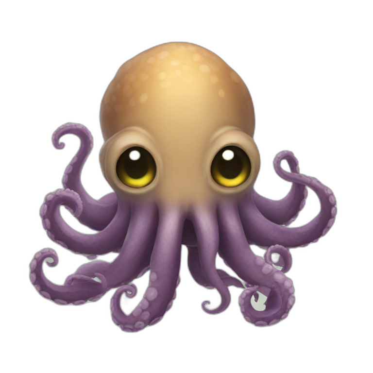 cute blue kraken laughing | AI Emoji Generator