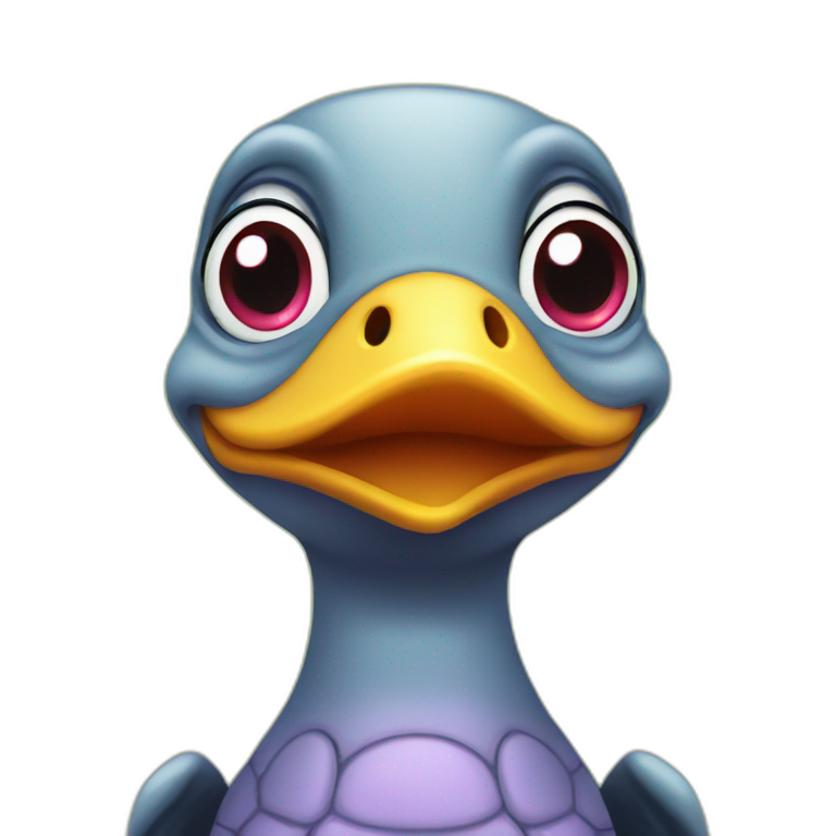 Turtle duck with heart eyes | AI Emoji Generator