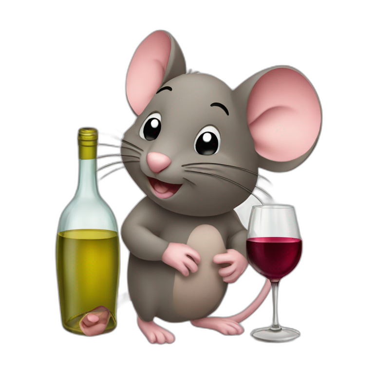 mouse holding wine  AI Emoji Generator