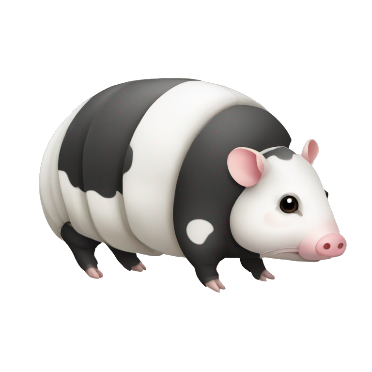 Black and white piebald chubby round armadillo pig panda centipede ...