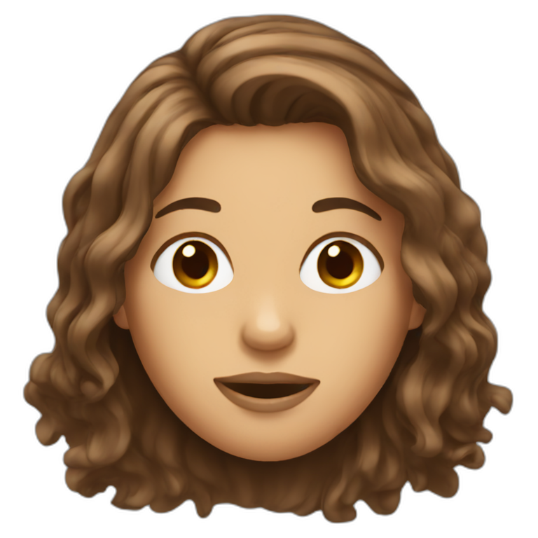 sleepy guy with brown messy hair on a computer | AI Emoji Generator