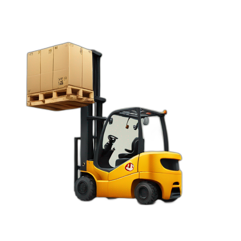 Pink Dolphin drive a Forklift | AI Emoji Generator