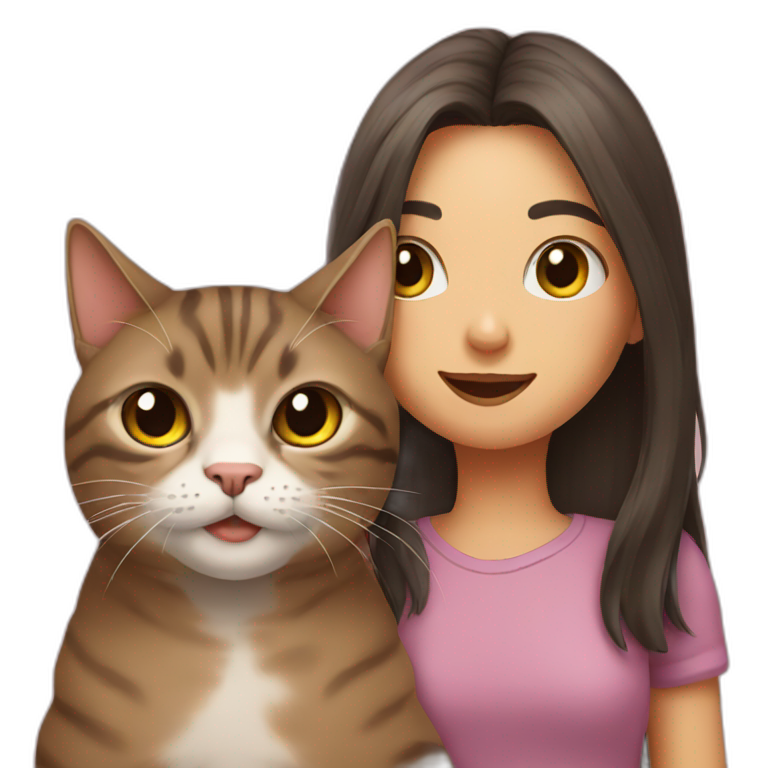 a cat and girl roleplay showing | AI Emoji Generator