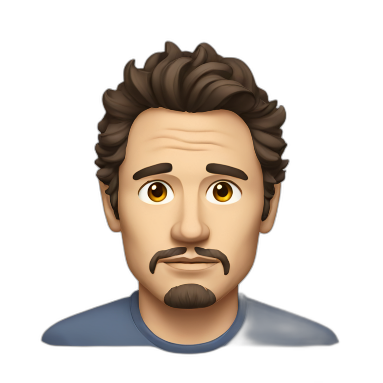 james franco cartoon wearing shirt | AI Emoji Generator