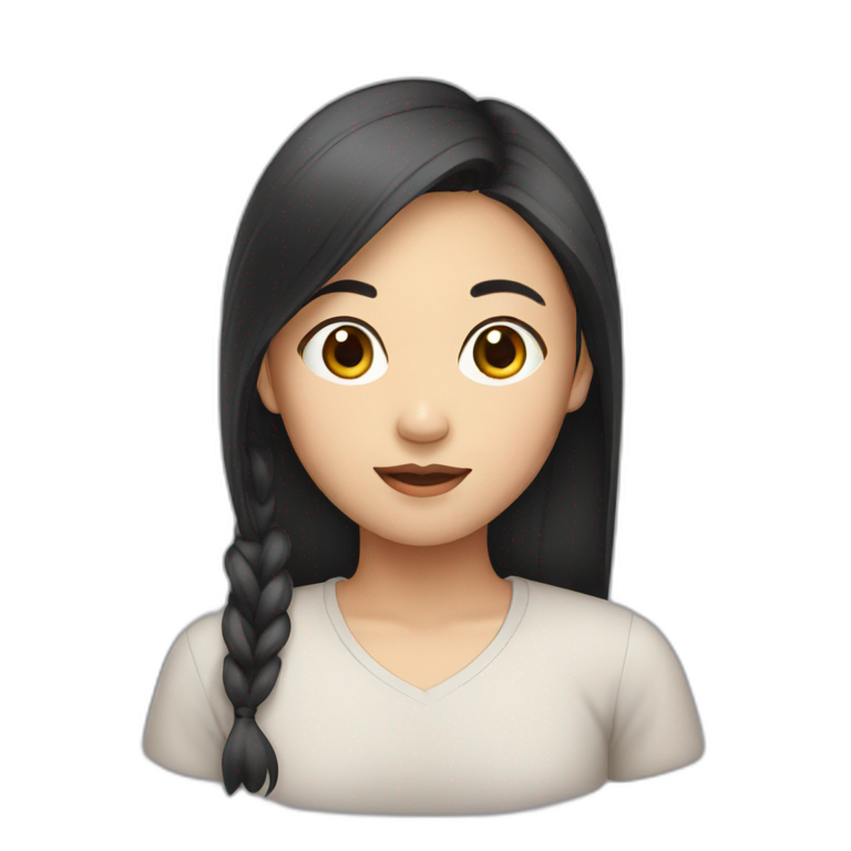 Asian girl with rat | AI Emoji Generator