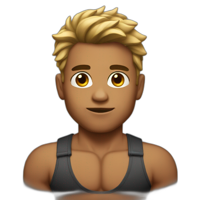 jacked man bench pressing | AI Emoji Generator