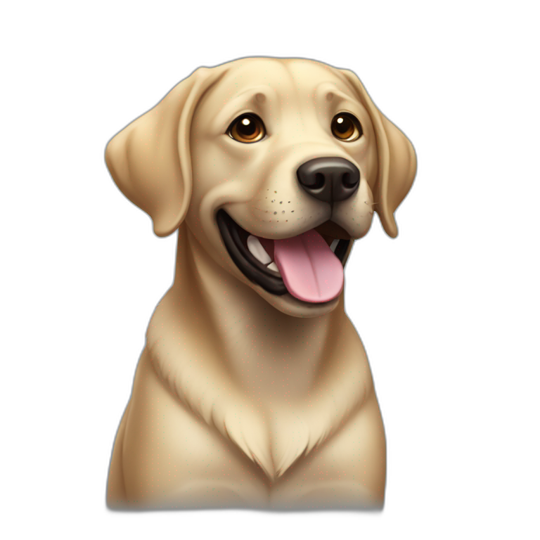 White Labrador happy | AI Emoji Generator