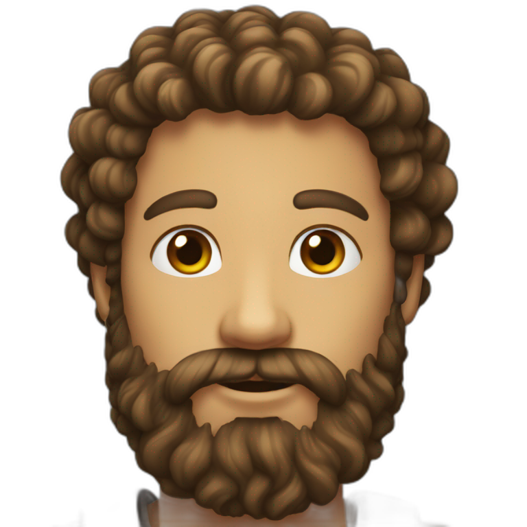 man saluting with curly hair and beard | AI Emoji Generator