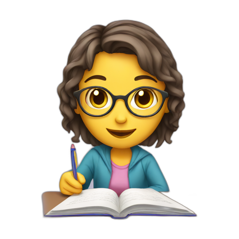 emoji doing homework