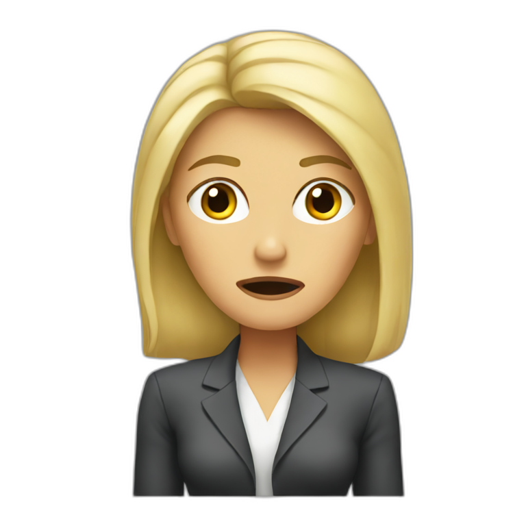 blond woman in a suit | AI Emoji Generator