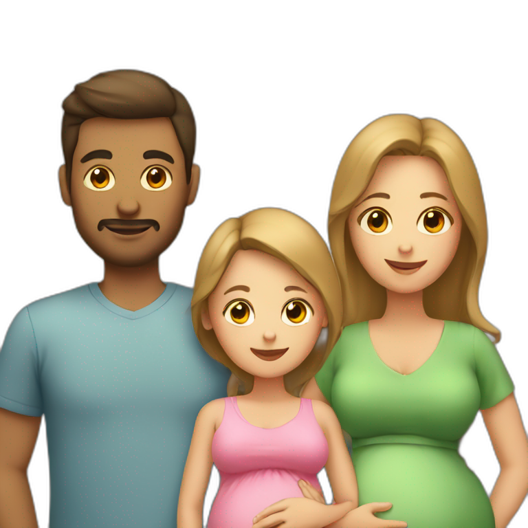 Family dad and mom AND daugther AND son | AI Emoji Generator