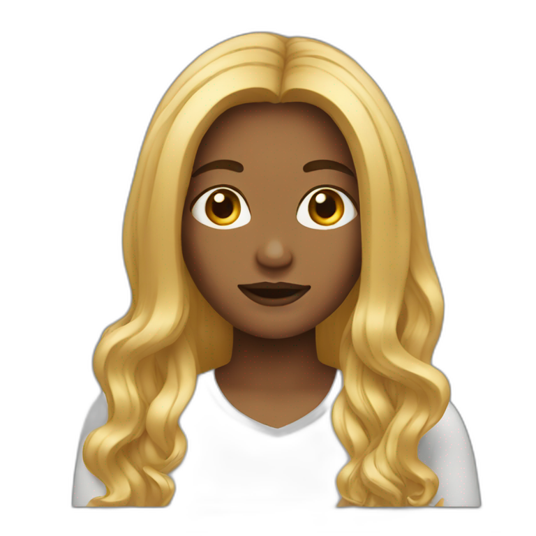 Blonde long hair woman | AI Emoji Generator