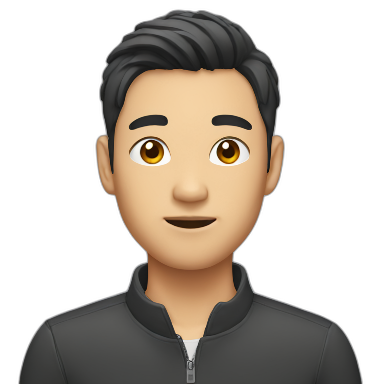 asian male with flow haircut black hair | AI Emoji Generator