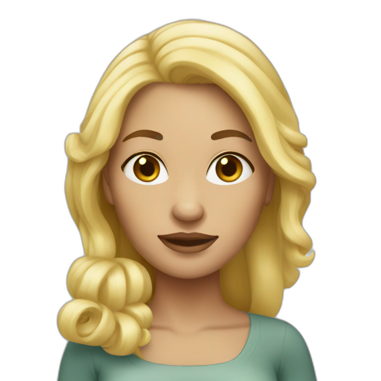 Woman with short blond hair hug cat | AI Emoji Generator