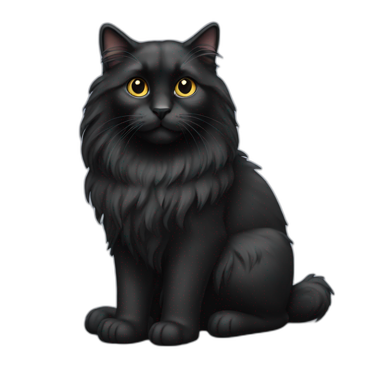 calico cat long haired black nose | AI Emoji Generator