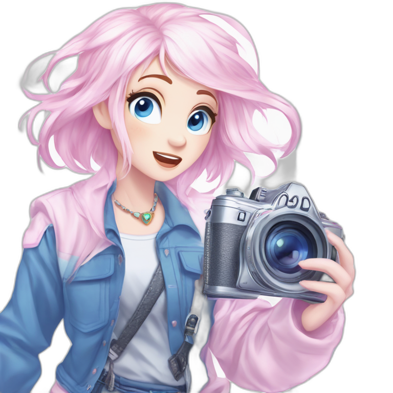 Flirty Girl With Pink Hair Ai Emoji Generator 6692