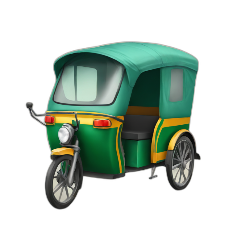 yellow auto rickshaw india from bird eye view | AI Emoji Generator