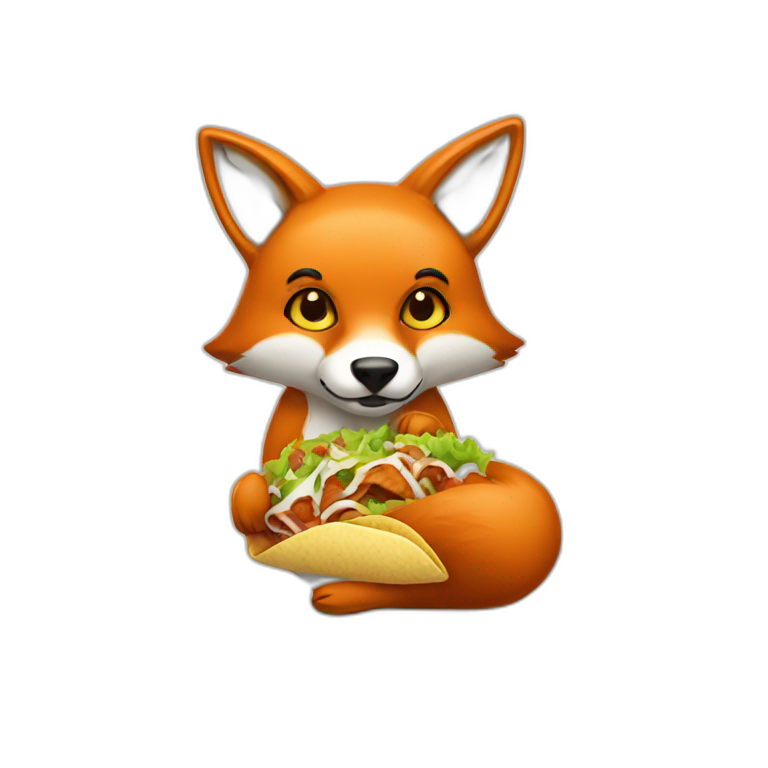 A fox eating tacos | AI Emoji Generator