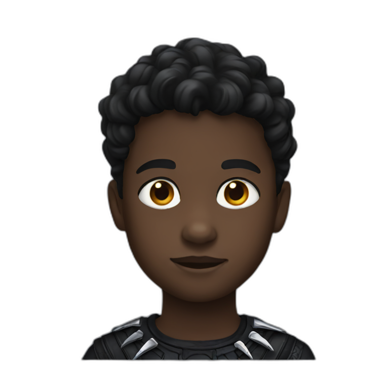 happy kid black hair | AI Emoji Generator