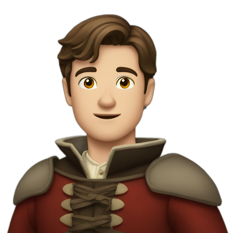 Edmund Pevensie Narnia Black hair with a t-shirt | AI Emoji Generator