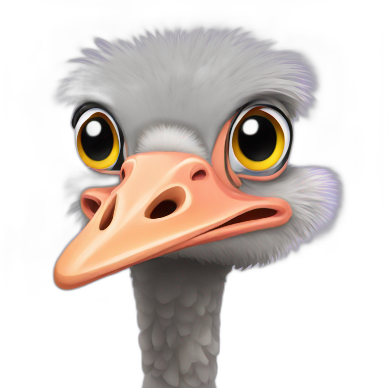 Ostrich eating waffles | AI Emoji Generator