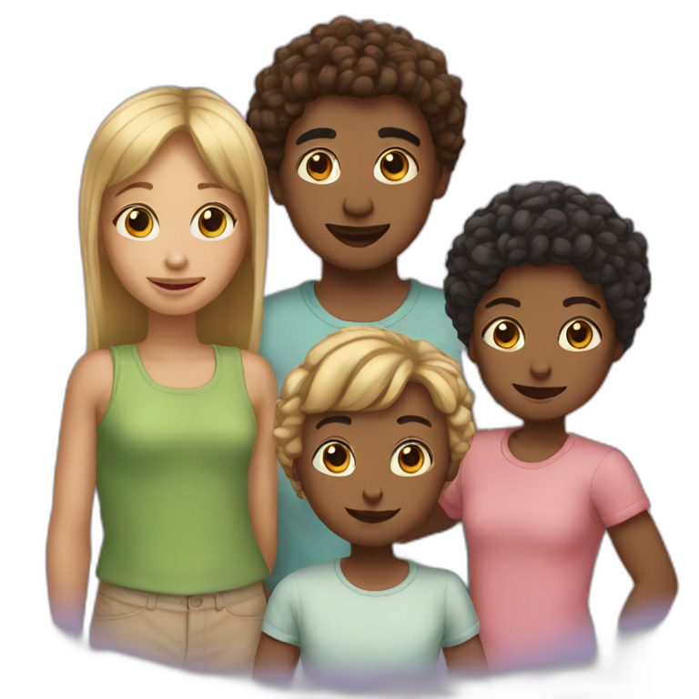 3 white siblings | AI Emoji Generator