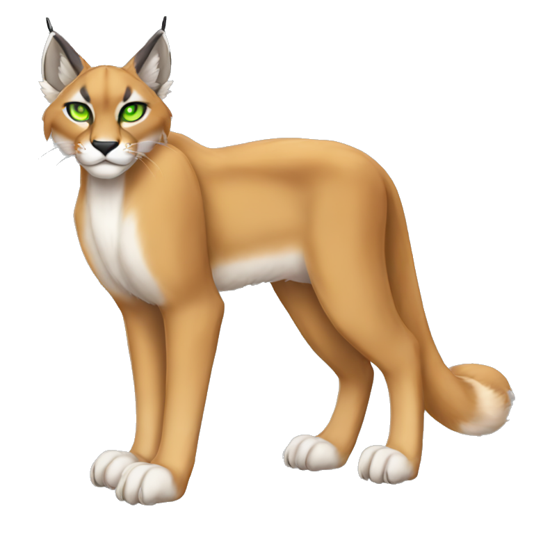 Beige Lynx-Caracal-Fakemon-hybrid with orange points, green eyes brown ...