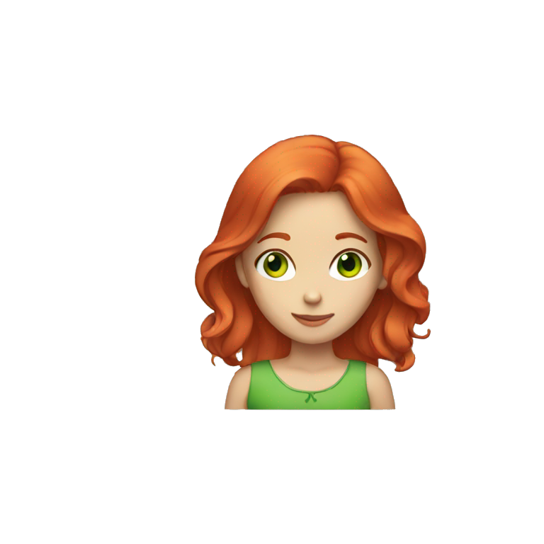 A Woman With Green Eyes And Red Hair Ai Emoji Generator