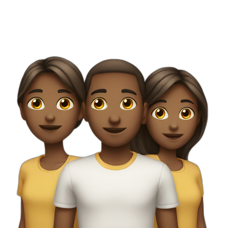 3 white siblings | AI Emoji Generator