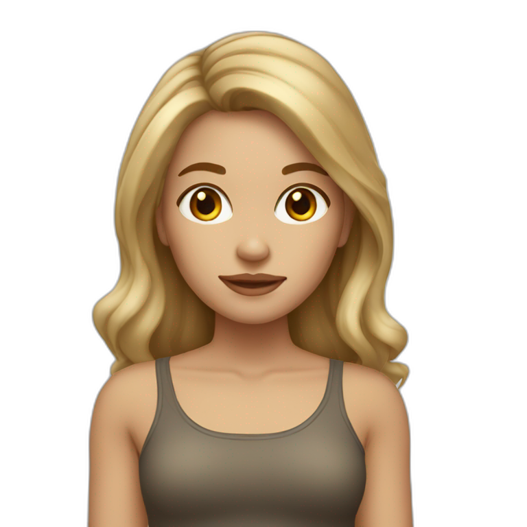 girl with medium hair lenght and glasses | AI Emoji Generator