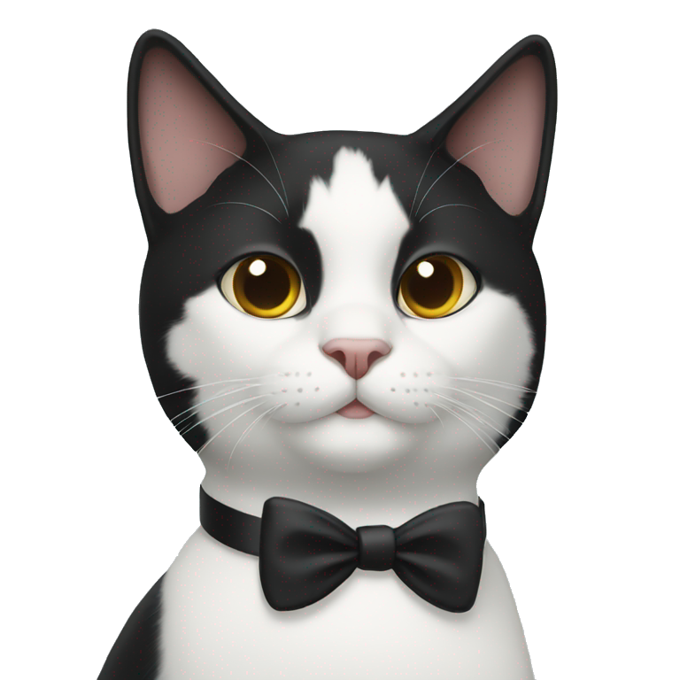 Tuxedo cat with green eyes | AI Emoji Generator