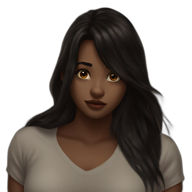 Solo Girl With Long Hair Ai Emoji Generator 5890