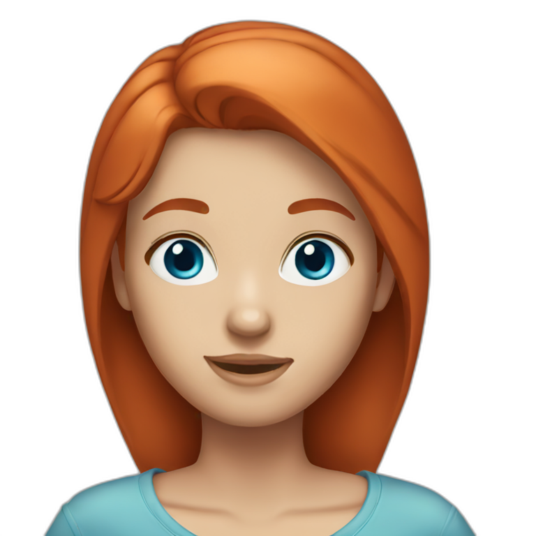 redhead girl with septum piercing and blue eyes | AI Emoji Generator