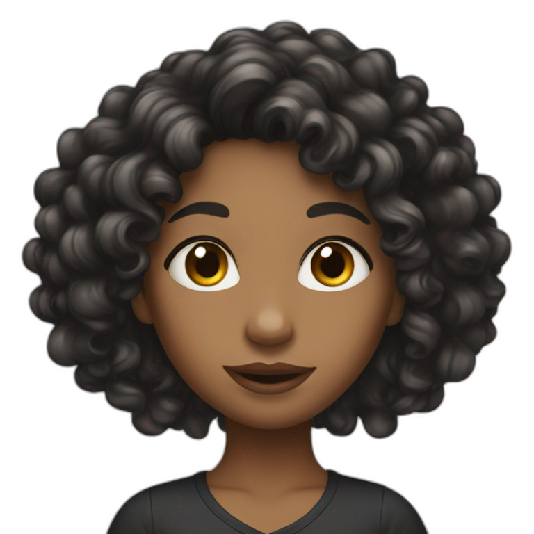 girl long curly hair dress | AI Emoji Generator