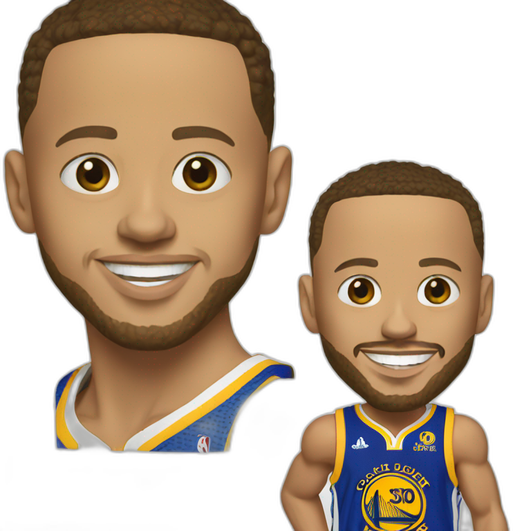 Stephen curry playing basket ball with lebron james | AI Emoji Generator